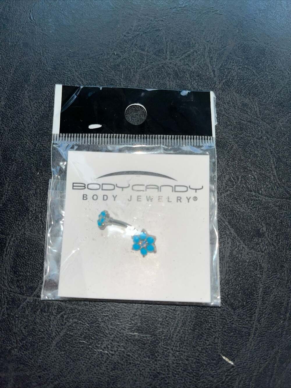 Body Candy Turquoise Flower Curved Barbell Piercing Jewelry